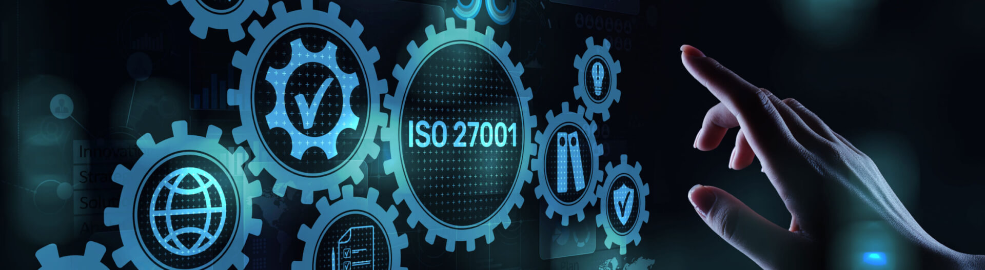 ISO 27001, Hand vor virtuellem Screen